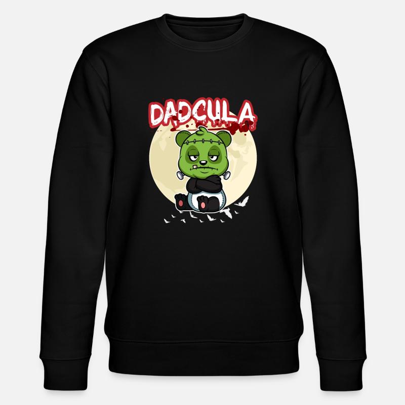 Dadcula Dracula Vampire Dad Funny Halloween Party - Stanley/Stella CHANGER Unisex Organic Sweatshirt - black