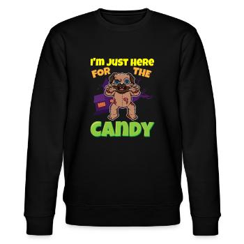 I'm Just Here For The Candy Scary Halloween Beast - Stanley/Stella Unisex Bio-Sweatshirt CHANGER  - Schwarz - Vorne - Nik (191cm) & Marisol (170cm)