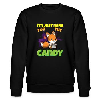 I'm Just Here For The Candy Scary Halloween Beast - Stanley/Stella Unisex Bio-Sweatshirt CHANGER  - Schwarz - Vorne - Nik (191cm) & Marisol (170cm)