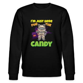 I'm Just Here For The Candy Scary Halloween Beast - Stanley/Stella Unisex Bio-Sweatshirt CHANGER  - Schwarz - Vorne - Nik (191cm) & Marisol (170cm)