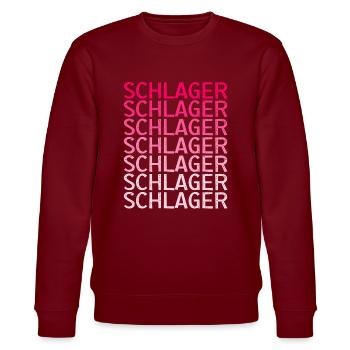 Schlager Schlagermusik Schlagerparty - Stanley/Stella Unisex Bio-Sweatshirt CHANGER  - Burgunderrot - Vorne - Nik (191cm) & Marisol (170cm)