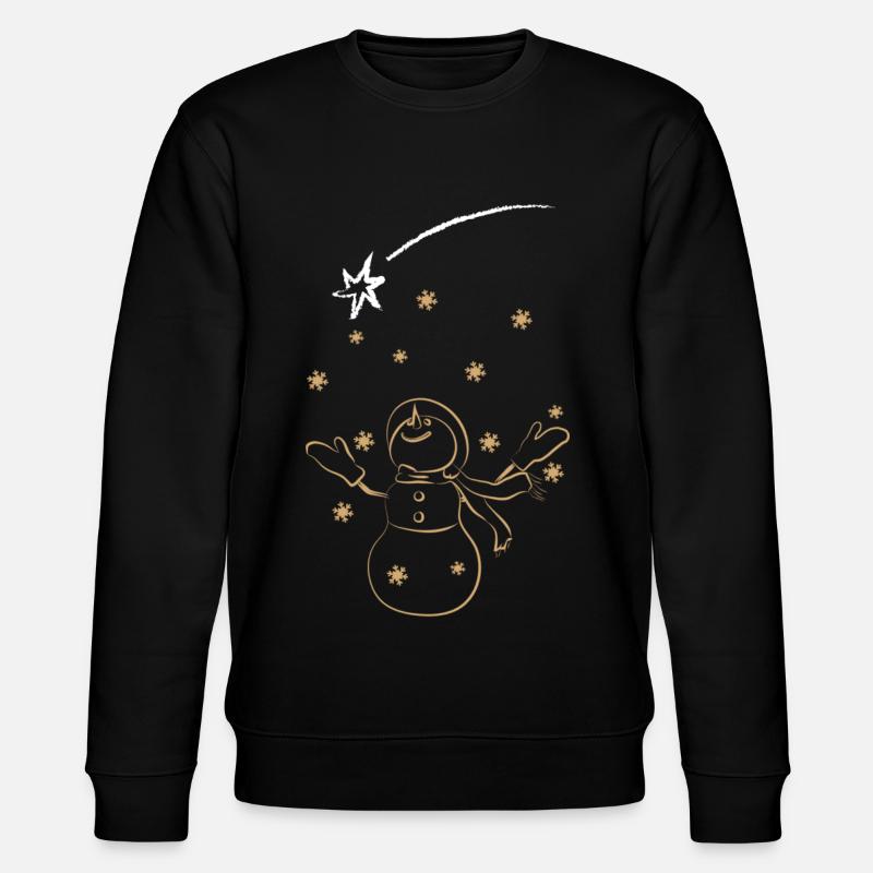 Weihnachts-Schneemann - Stanley/Stella Unisex Bio-Sweatshirt CHANGER  - Schwarz