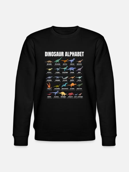 Dinosaur alfabet - typer af dinosaurer - Dino - Stanley/Stella økologisk unisex-sweatshirt CHANGER  - sort