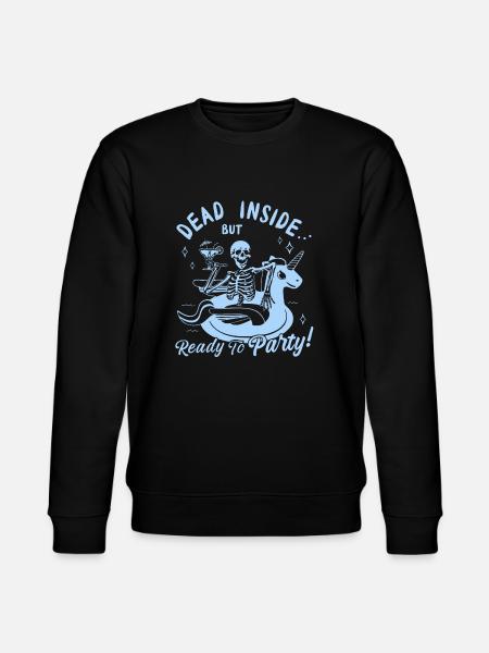 Funny Skull + Einhorn - Stanley/Stella Unisex Bio-Sweatshirt CHANGER  - Schwarz
