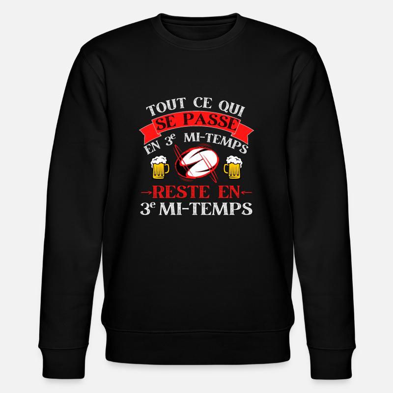 Rugby mi temps - Sweat bio CHANGER Stanley/Stella Unisexe - noir