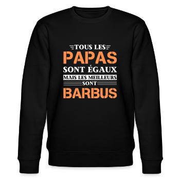 Meilleur papa Barbu Cadeau Homme Barbe - Sweat bio CHANGER Stanley/Stella Unisexe - noir - Devant - Nik (191cm) & Marisol (170cm)