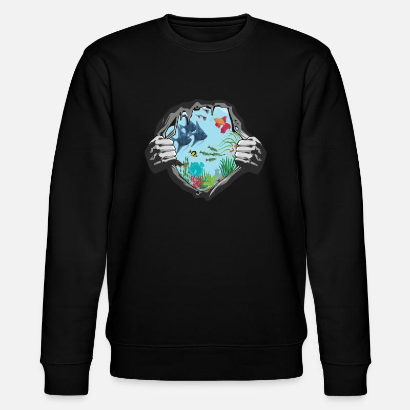 Aquaristik Geschenkidee Fisch Design - Stanley/Stella Unisex Bio-Sweatshirt CHANGER  - Schwarz