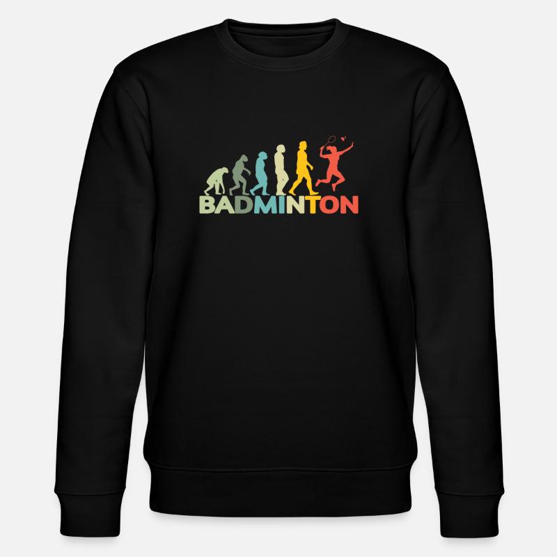 Badminton Spieler Geschenkidee Design - Stanley/Stella Unisex Bio-Sweatshirt CHANGER  - Schwarz