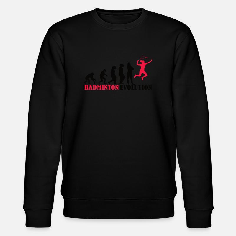 Badminton Spieler Geschenkidee Design - Stanley/Stella Unisex Bio-Sweatshirt CHANGER  - Schwarz