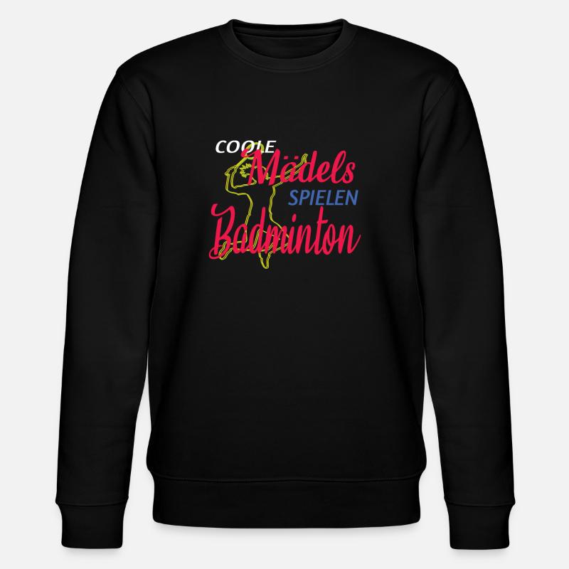 Badminton Geschenkidee Sport Design - Stanley/Stella Unisex Bio-Sweatshirt CHANGER  - Schwarz