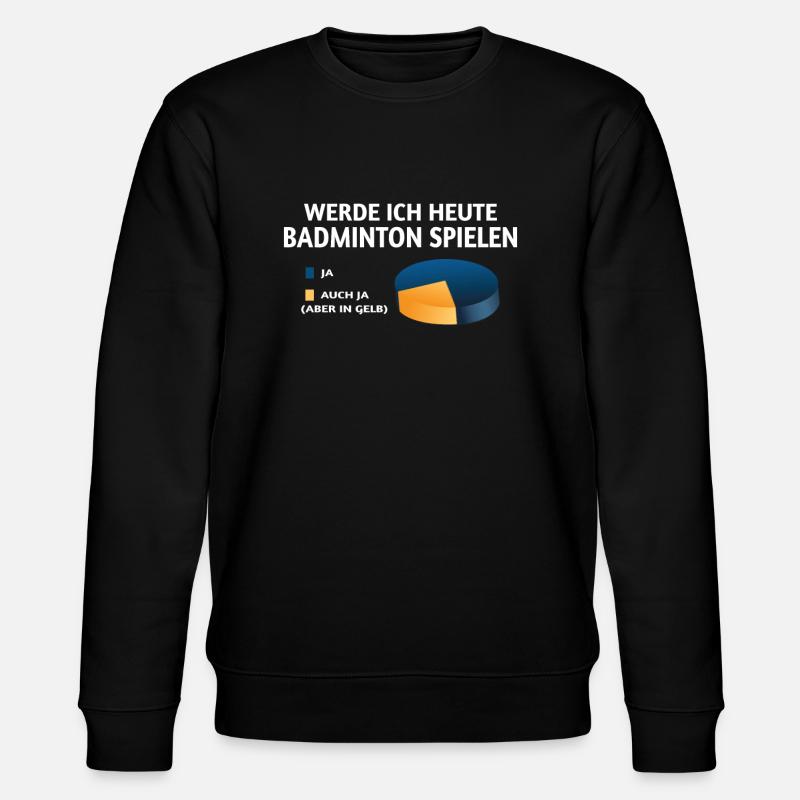 Badminton Geschenkidee Sport Design - Stanley/Stella Unisex Bio-Sweatshirt CHANGER  - Schwarz
