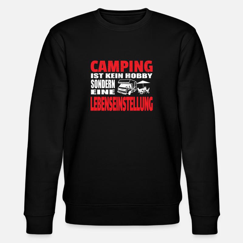 Camper Geschenkidee Camping - Stanley/Stella Unisex Bio-Sweatshirt CHANGER  - Schwarz