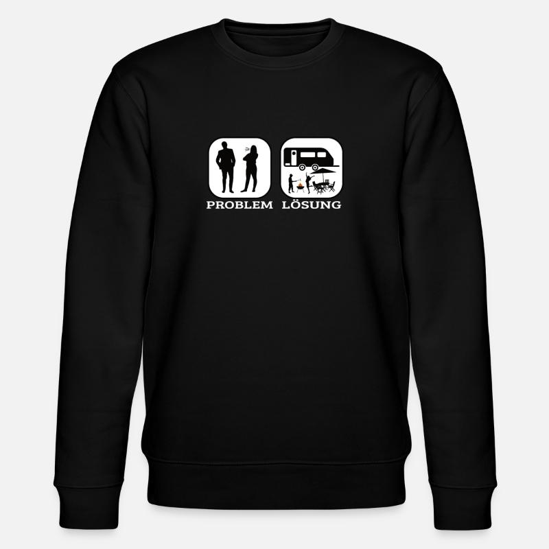 Camper Geschenkidee Camping - Stanley/Stella Unisex Bio-Sweatshirt CHANGER  - Schwarz
