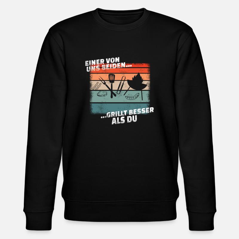 Grillen und Camper Geschenkidee - Stanley/Stella Unisex Bio-Sweatshirt CHANGER  - Schwarz