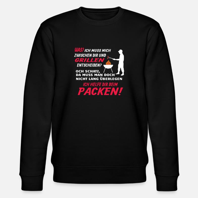 Grillen und Camper Geschenkidee - Stanley/Stella Unisex Bio-Sweatshirt CHANGER  - Schwarz