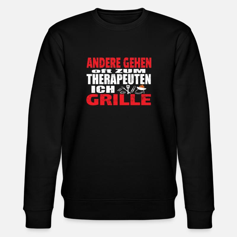 Grillen und Camper Geschenkidee - Stanley/Stella Unisex Bio-Sweatshirt CHANGER  - Schwarz