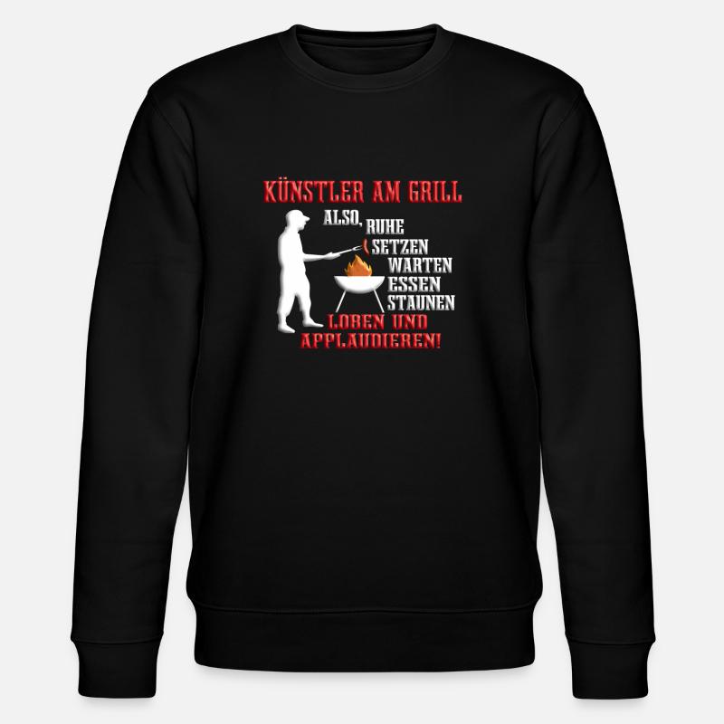 Grillen und Camper Geschenkidee - Stanley/Stella Unisex Bio-Sweatshirt CHANGER  - Schwarz