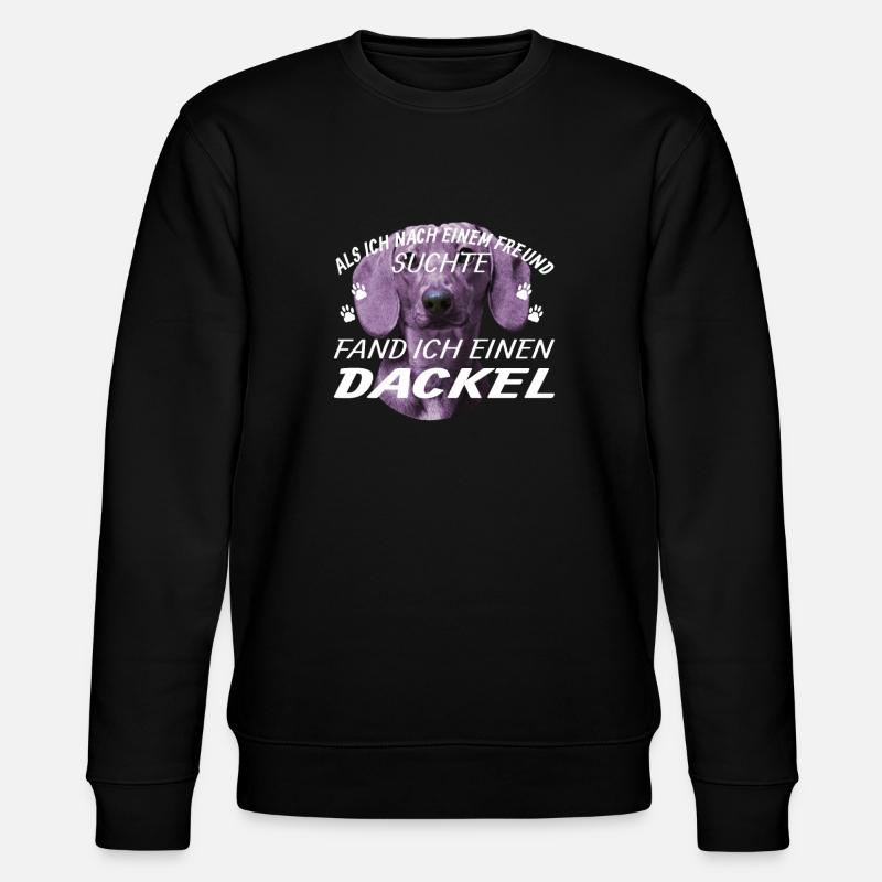 Hund Dackel Hundebesitzer Geschenkidee - Stanley/Stella Unisex Bio-Sweatshirt CHANGER - Schwarz
