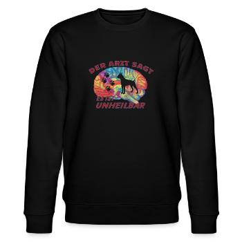 Hund Boxer Hundebesitzer Geschenkidee - Stanley/Stella Unisex Bio-Sweatshirt CHANGER  - Schwarz - Vorne - Nik (191cm) & Marisol (170cm)