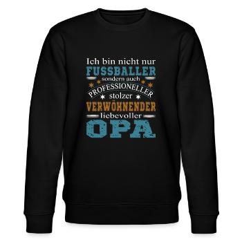 Fußballer Opa - Stanley/Stella Unisex Bio-Sweatshirt CHANGER  - Schwarz - Vorne - Nik (191cm) & Marisol (170cm)