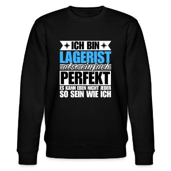 Perfekter Lagerist - Stanley/Stella Unisex Bio-Sweatshirt CHANGER  - Schwarz - Vorne - Nik (191cm) & Marisol (170cm)