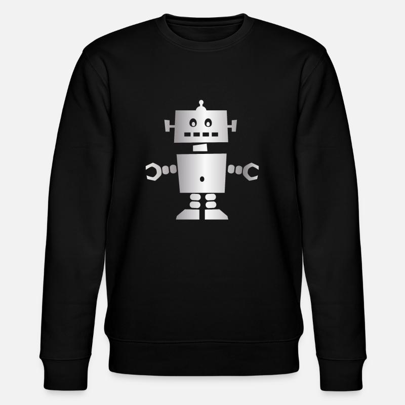 Roboter - Stanley/Stella Unisex Bio-Sweatshirt CHANGER - Schwarz
