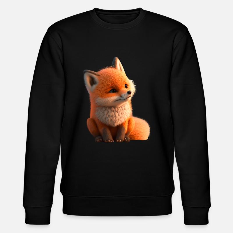 Fuchs sitzend - Stanley/Stella Unisex Bio-Sweatshirt CHANGER  - Schwarz
