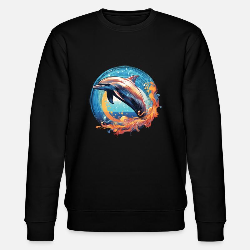 Dauphin dans la mer - Sweat bio CHANGER Stanley/Stella Unisexe - noir