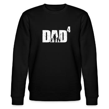 Dad hoch 4 Vater mit 4 Kindern vierfacher Papa - Stanley/Stella Unisex Bio-Sweatshirt CHANGER  - Schwarz - Vorne - Nik (191cm) & Marisol (170cm)