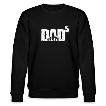 Dad hoch 5 Vater mit 5 Kindern fünffacher Papa - Stanley/Stella Unisex Bio-Sweatshirt CHANGER  - Schwarz - Vorne - Nik (191cm) & Marisol (170cm)