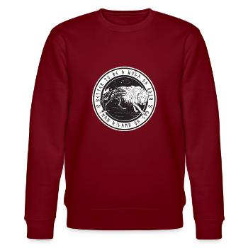 Wikinger Vikinger Wolf Mythologie Geschenk - Stanley/Stella Unisex Bio-Sweatshirt CHANGER  - Burgunderrot - Vorne - Nik (191cm) & Marisol (170cm)