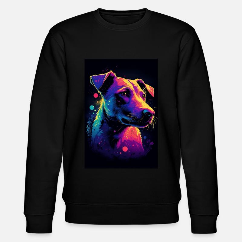 Jack Russell Terrier Synthwave Cadeau - Sweat bio CHANGER Stanley/Stella Unisexe - noir