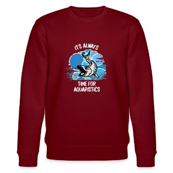 Aquarium Aquarianer Fische Zierfische Aquaristik - Stanley/Stella Unisex Bio-Sweatshirt CHANGER  - Burgunderrot - Vorne - Nik (191cm) & Marisol (170cm)