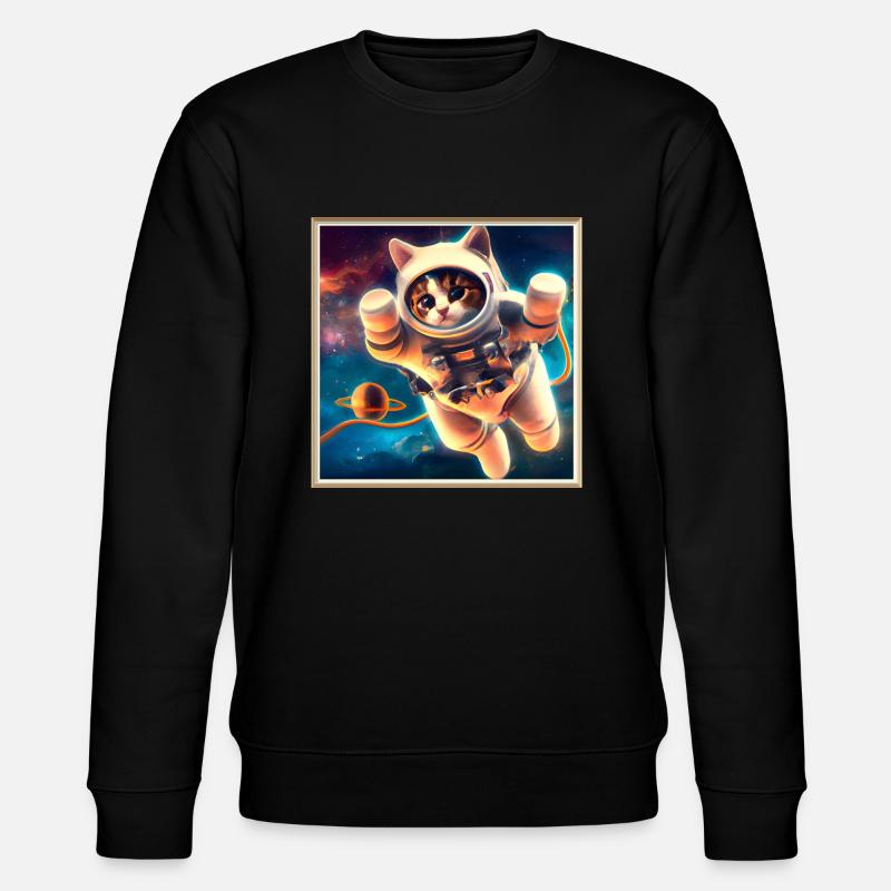 Space Kitty - Stanley/Stella CHANGER Unisex Organic Sweatshirt - black