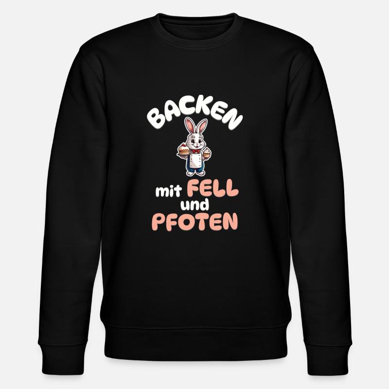Backen mit Fell und Pfoten - Kaninchen backen - Stanley/Stella Unisex Bio-Sweatshirt CHANGER  - Schwarz