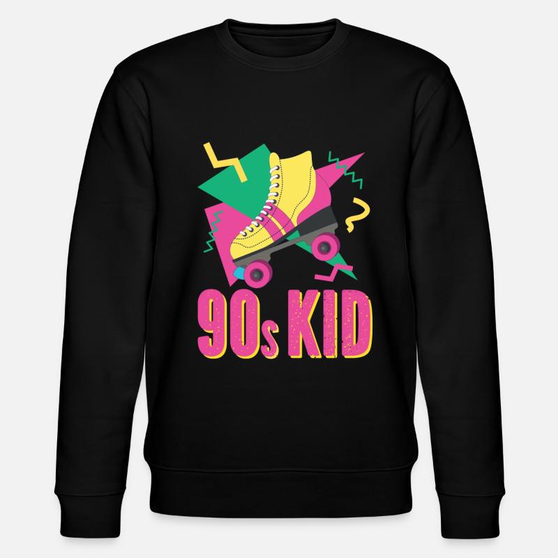 90er Retro mit Rollschuh - Stanley/Stella Unisex Bio-Sweatshirt CHANGER  - Schwarz