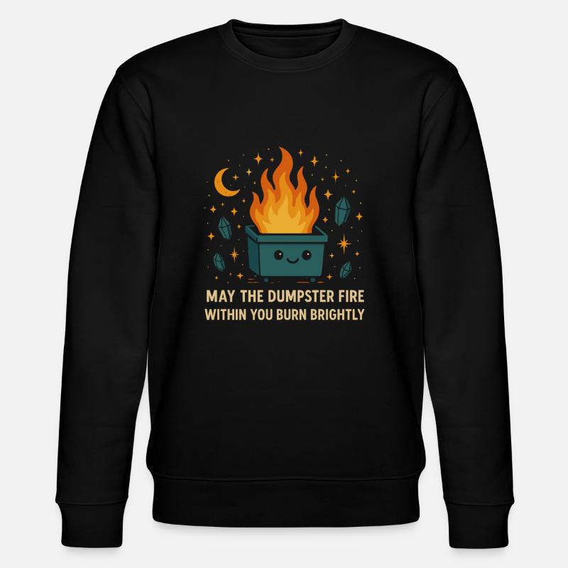 Dumpster Fire Funny - Stanley/Stella CHANGER Unisex Organic Sweatshirt - black