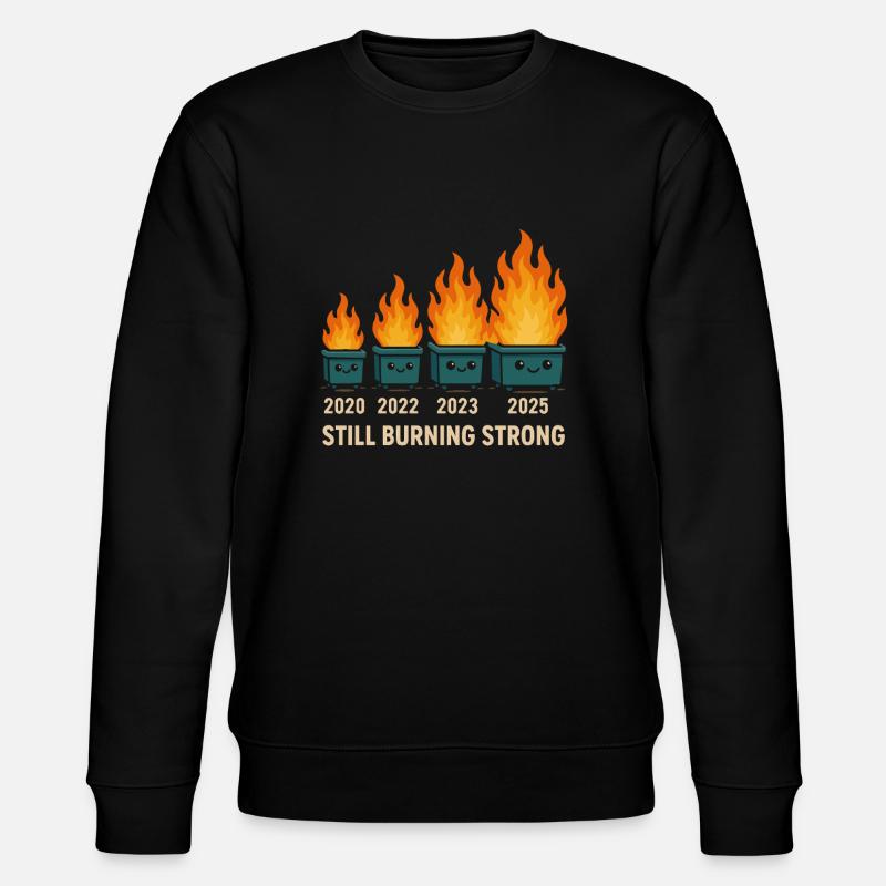 Dumpster Fire Humor - Stanley/Stella CHANGER Unisex Organic Sweatshirt - black