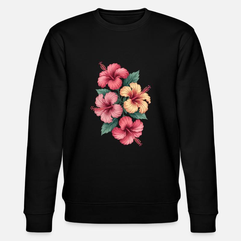 Splendeur des fleurs d’hibiscus tropicales - Sweat bio CHANGER Stanley/Stella Unisexe - noir