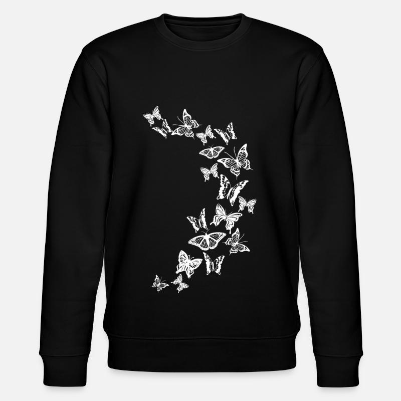 03 Papillons blancs - Sweat bio CHANGER Stanley/Stella Unisexe - noir