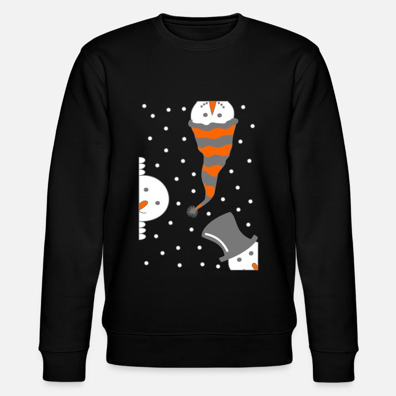 Neugierige Schneemänner - Stanley/Stella Unisex Bio-Sweatshirt CHANGER  - Schwarz