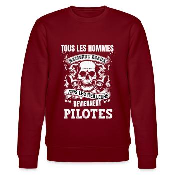 les meilleurs deviennent pilotes - Sweat bio CHANGER Stanley/Stella Unisexe - bordeaux - Devant - Nik (191cm) & Marisol (170cm)