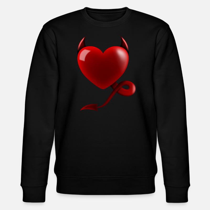 Heart Devil Design Gift - Stanley/Stella CHANGER Unisex Organic Sweatshirt - black