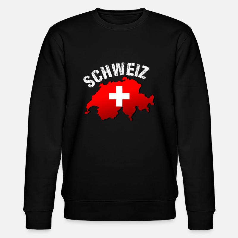 Schweiz - Stanley/Stella Unisex Bio-Sweatshirt CHANGER  - Schwarz