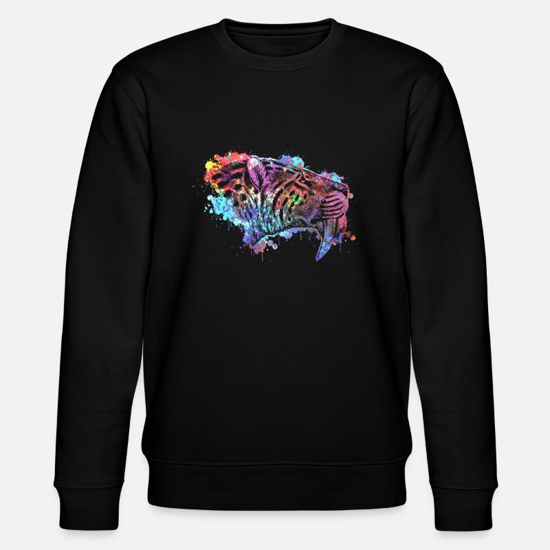 Tigre à dents de sabre - Sweat bio CHANGER Stanley/Stella Unisexe - noir