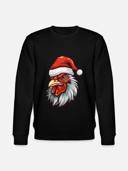 Rooster Head Christmas Xmas - Stanley/Stella CHANGER Unisex Organic Sweatshirt - black