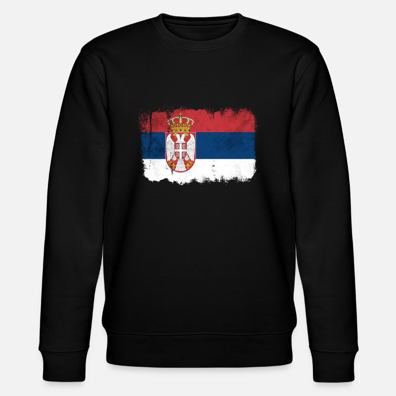 Serbien Flagge - Stanley/Stella Unisex Bio-Sweatshirt CHANGER  - Schwarz