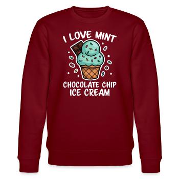 Crème glacée au chocolat et à la menthe disant cadeau de crème glacée à la menthe drôle - Sweat bio CHANGER Stanley/Stella Unisexe - bordeaux - Devant - Nik (191cm) & Marisol (170cm)