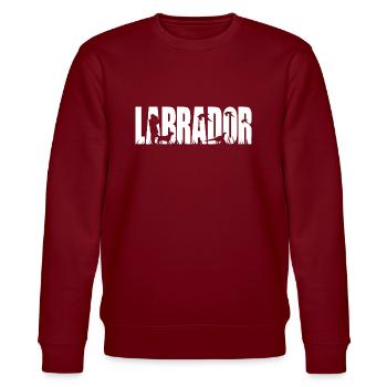 LABRADOR Jagdhund Jagdhunde Labbi Wilsigns - Stanley/Stella Unisex Bio-Sweatshirt CHANGER  - Burgunderrot - Vorne - Nik (191cm) & Marisol (170cm)