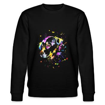 Niedlicher kleiner Hund - Stanley/Stella Unisex Bio-Sweatshirt CHANGER  - Schwarz - Vorne - Nik (191cm) & Marisol (170cm)